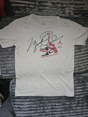 Jordan Light Gray Signature Sneaker Graphic Tee